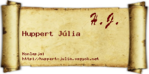 Huppert Júlia névjegykártya